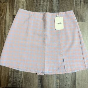 Elodie Peach and Blue Plaid Women's Skort - Size M